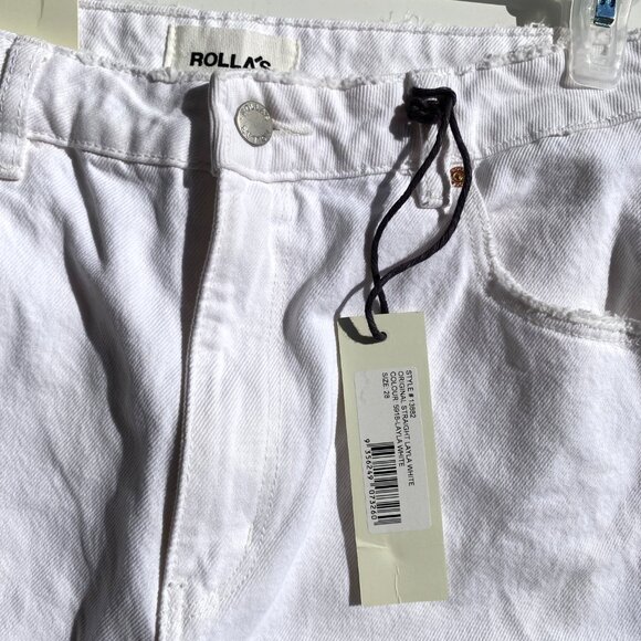 Rolla's Women's Original Straight High Rise Jeans, Layla White Sz 28 - Picture 3 of 8